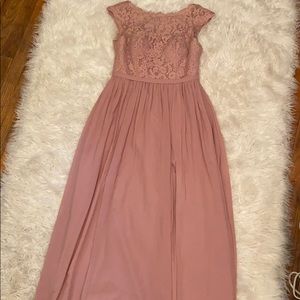 Lulu’s blush pink bridesmaid dress